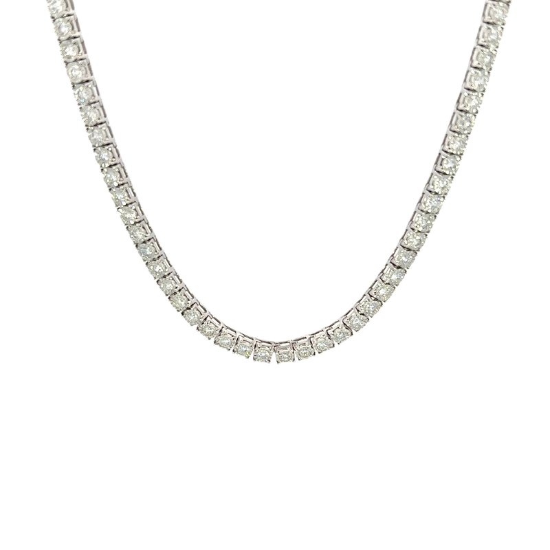 10K White Gold Lab Diamond Tennis Necklace