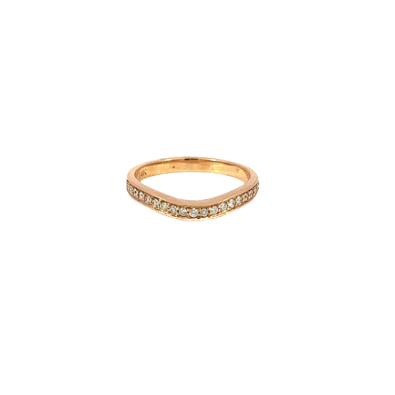 14K Rose Gold Diamond Band and Stackable Ring
