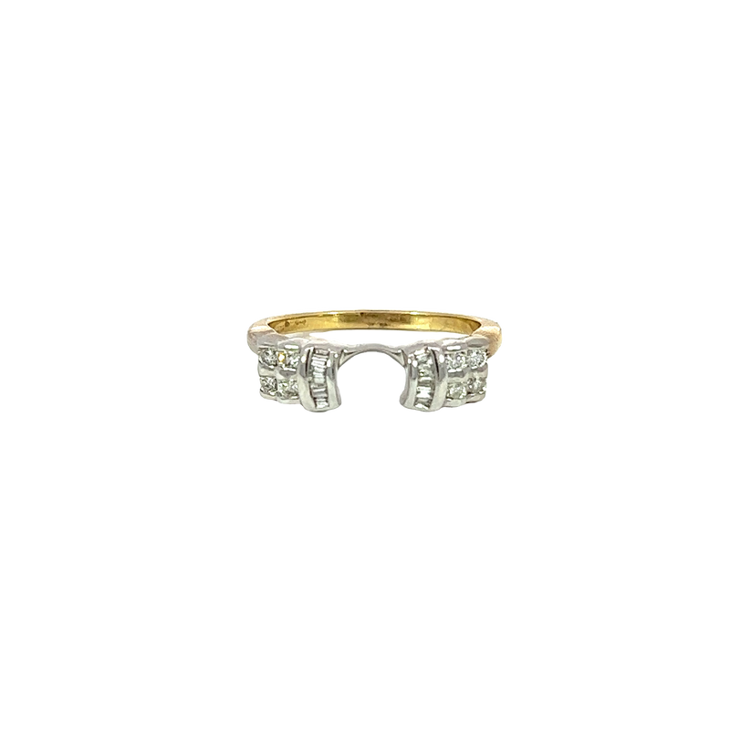 14K Two-Tone Gold Diamond Fashion and Guard Ring