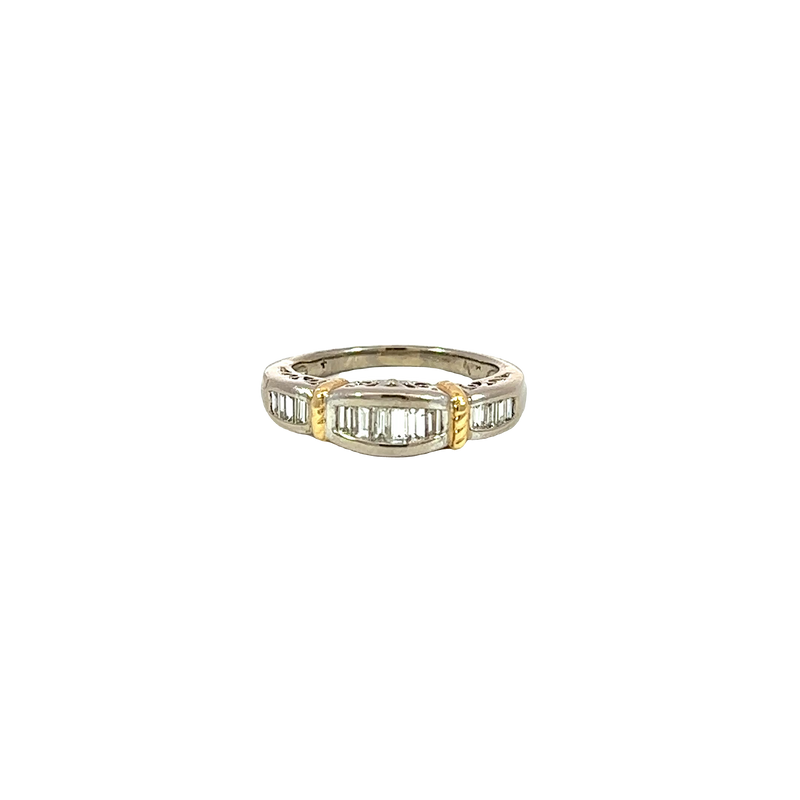 14K Two-Tone Gold Diamond Band and Fashion Ring