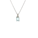14K White Gold Aquamarine and Diamond Pendant