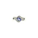 14K White Gold Diamond and Tanzanite Fashion Ring