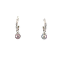 14K White Pearl and Diamond Earrings