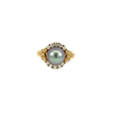 14K Yellow Gold Diamond and Pearl Fashion Ring