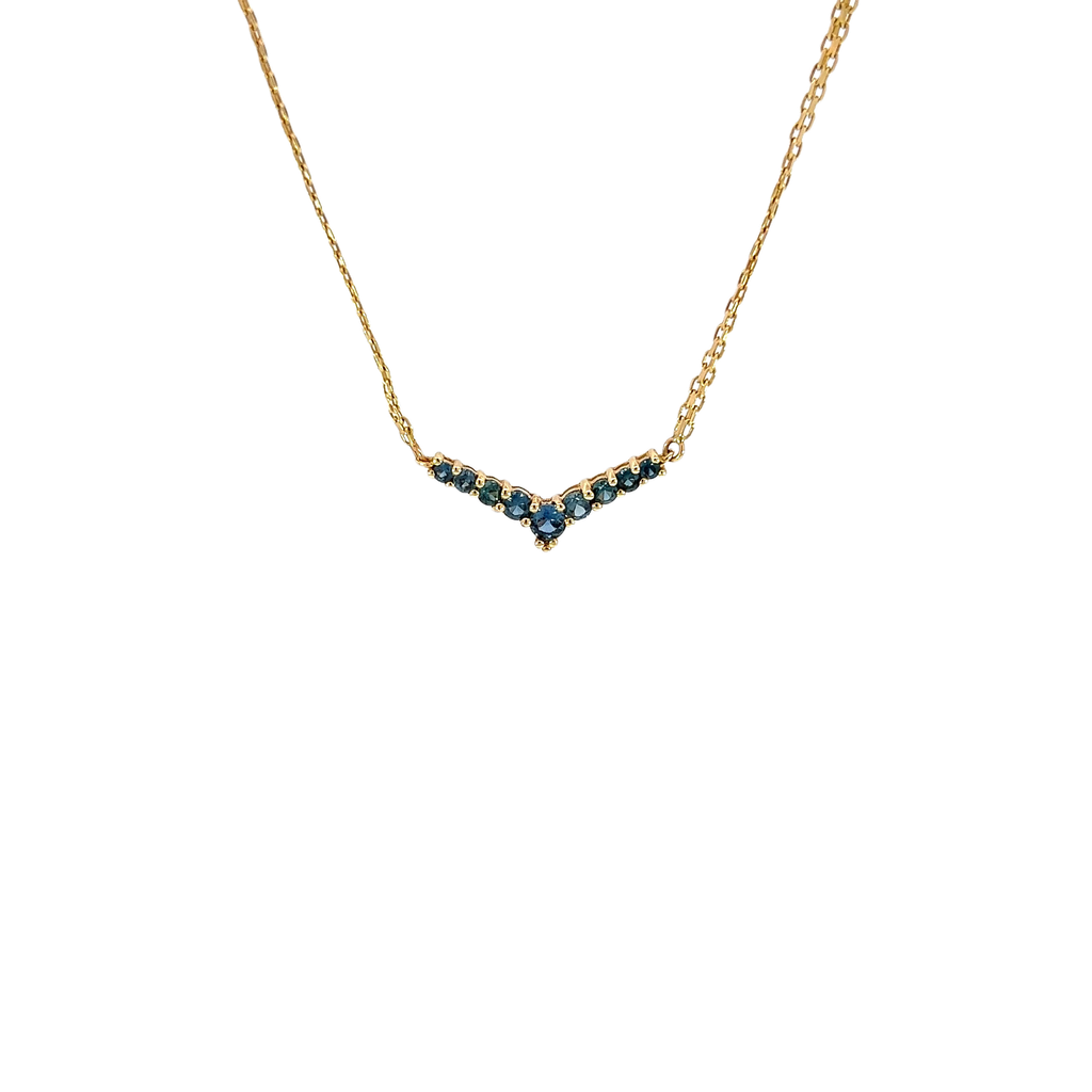 14K Yellow Gold 18" Sapphire Necklace