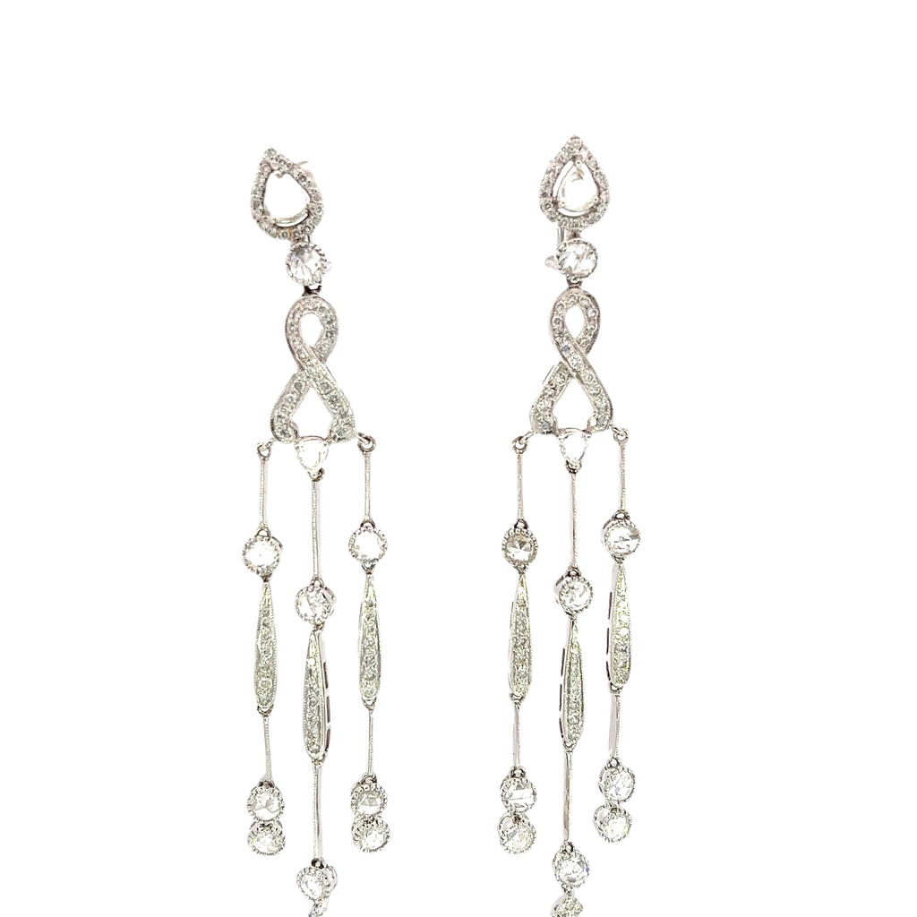 18K White Gold 7.50ct Diamond Earrings
