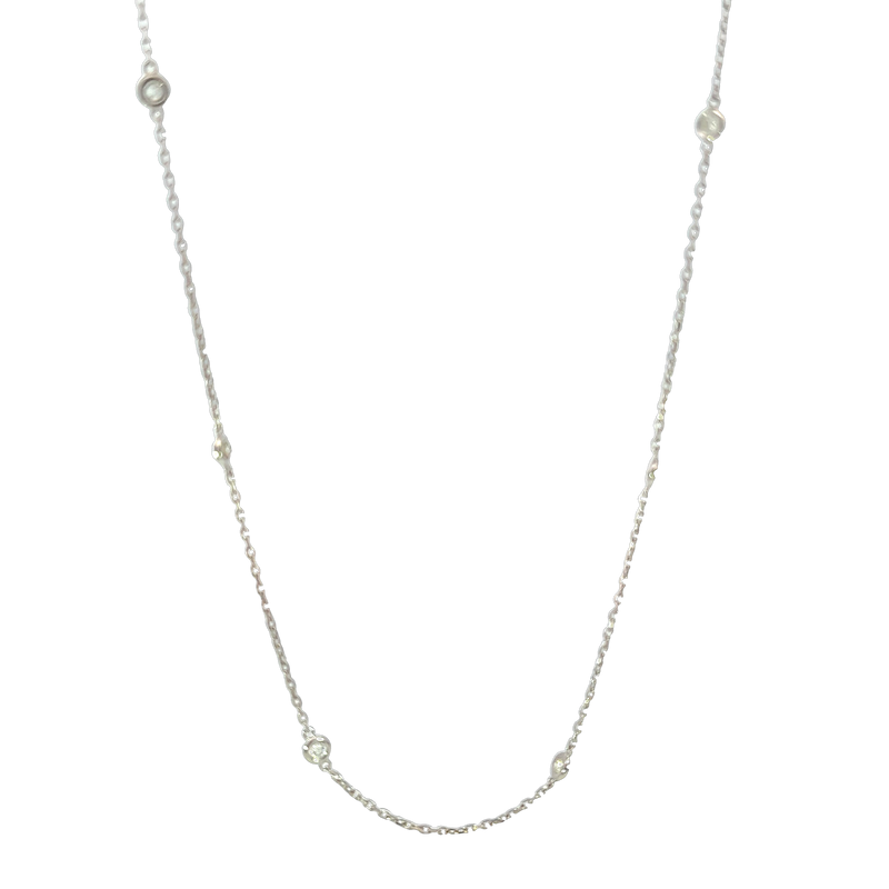 14K White Gold Diamond "By The Yard" Station Necklace, 0.50ct tw