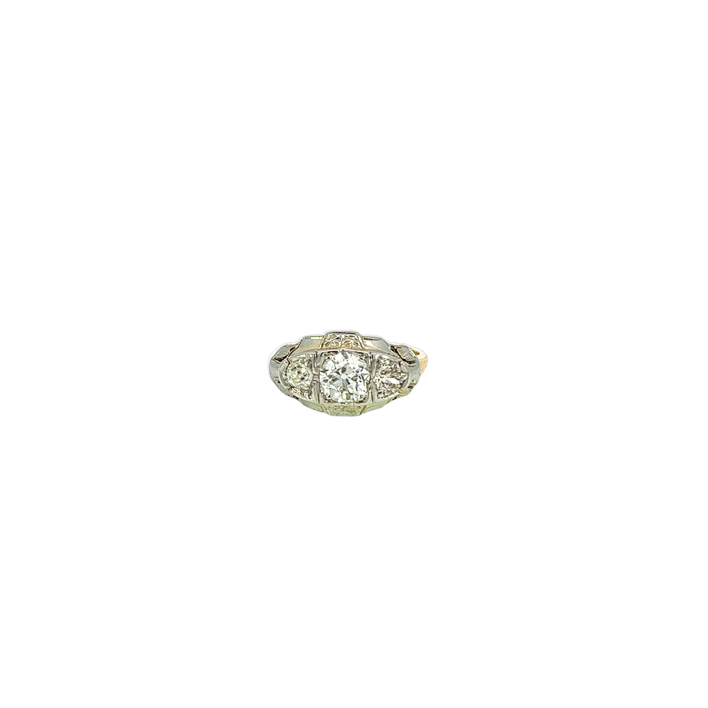 14K Two-Tone Vintage Diamond Ring