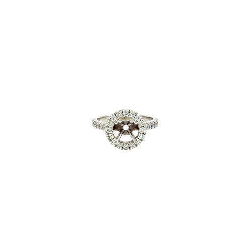 [668736000002] 14K White Gold Diamond Engagement Ring