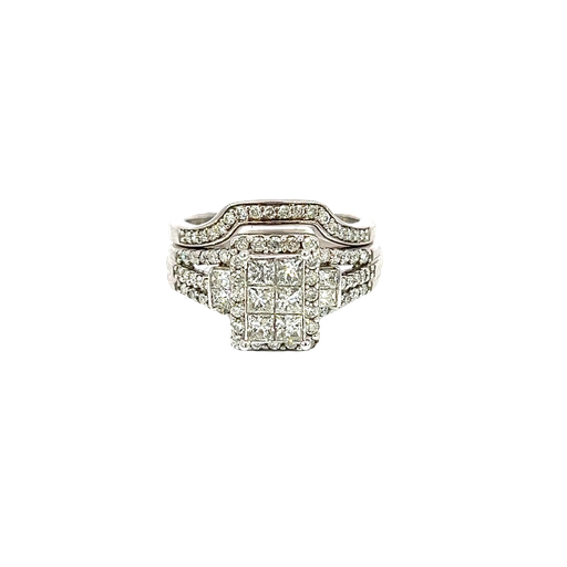 [885596400001] 10K White Gold Diamond Cocktail Ring