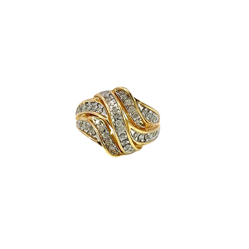 [681606000004] 10K Yellow Gold Diamond Cocktail Ring