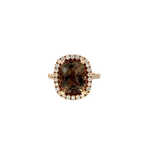 [645750000246] 14K Rose Gold Diamond and Topaz Fashion Ring