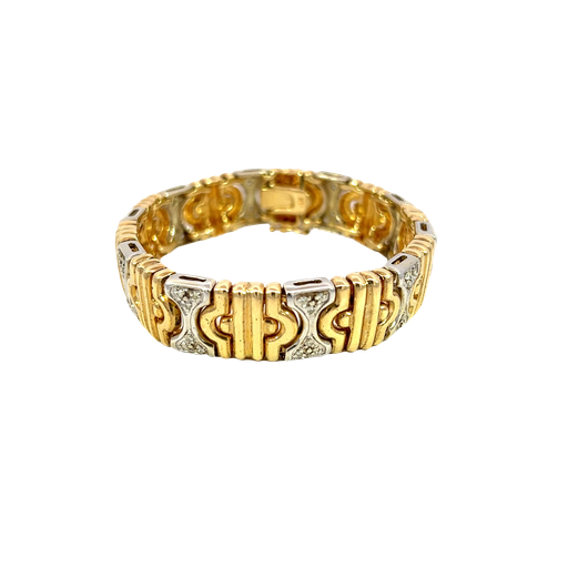[829353600001] 14K Two-Tone Gold Diamond Fashion Bracelet