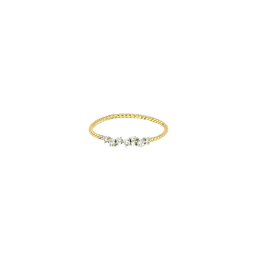 [884991600002] 14K Two-Tone Gold Diamond Stackable Ring