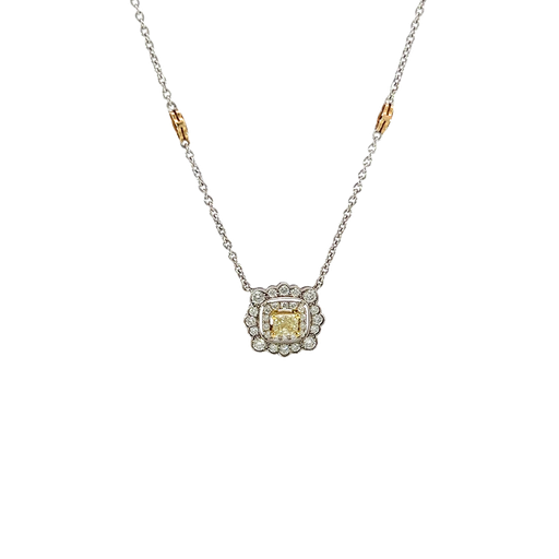 [866674800019] 14K Two-Tone Gold Diamond Necklace