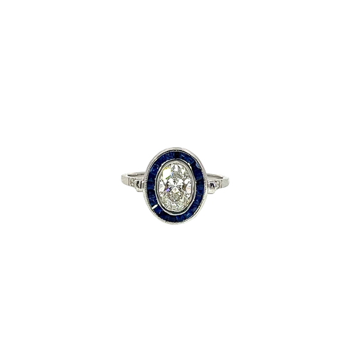 [893808000002] 14K White Gold Diamond and Sapphire Fashion Ring