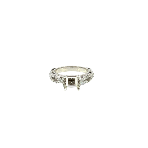 [639360000046] 14K White Gold Diamond Engagement Ring
