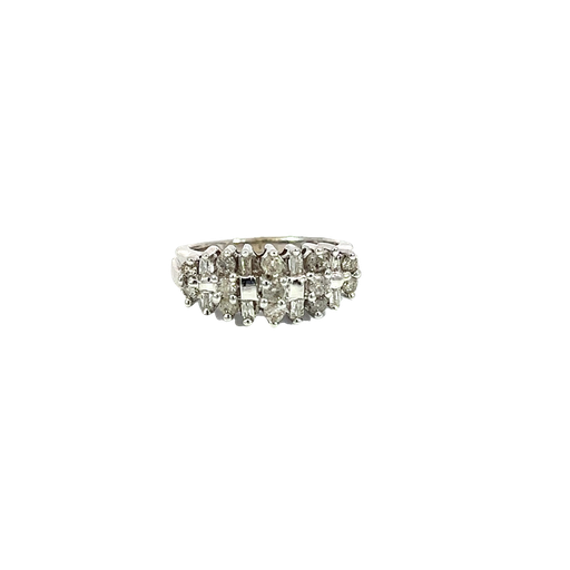 [867193200007] 14K White Gold Diamond Engagement and Fashion Ring