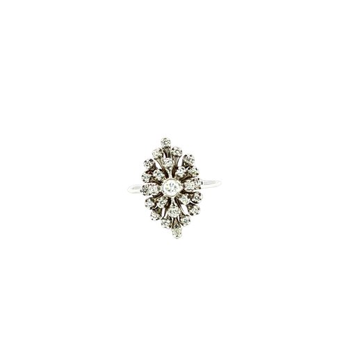 [701395200004] 14K White Gold Cluster Diamond Ring