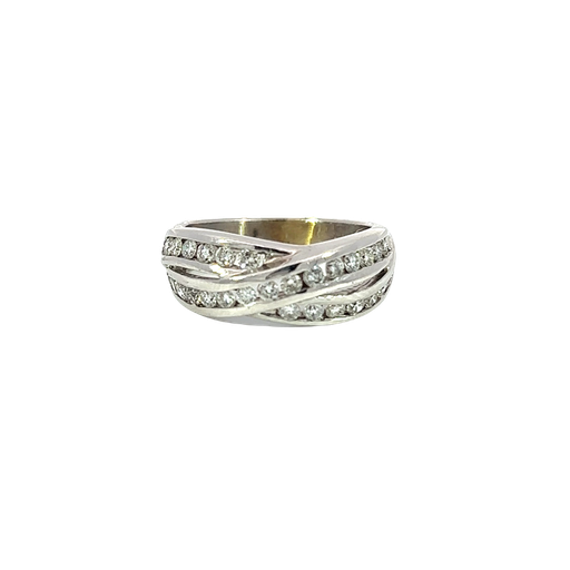 [737337600005] 14K White Gold Diamond Cocktail Ring