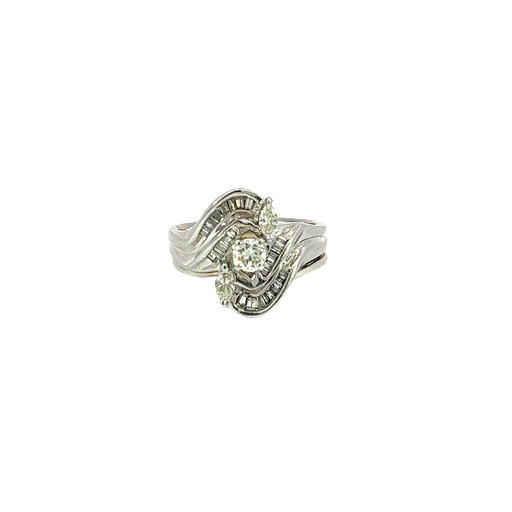 [735091200001] 14K White Gold Diamond Cocktail Ring