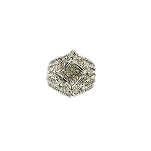 [867193200024] 14K White Gold Diamond Cocktail Ring