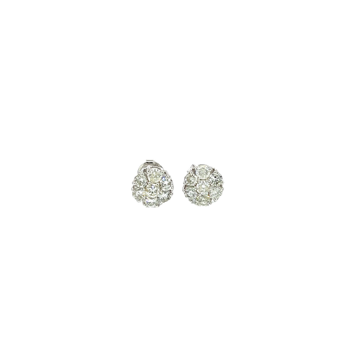 [894067200001] 14K White Gold Diamond Stud Earrings