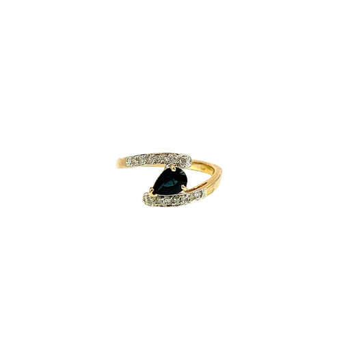 [868575600018] 14K Yellow Gold Diamond and Sapphire Fashion Ring