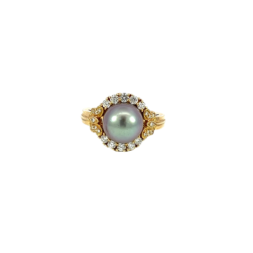 [741394800008] 14K Yellow Gold Diamond and Pearl Fashion Ring