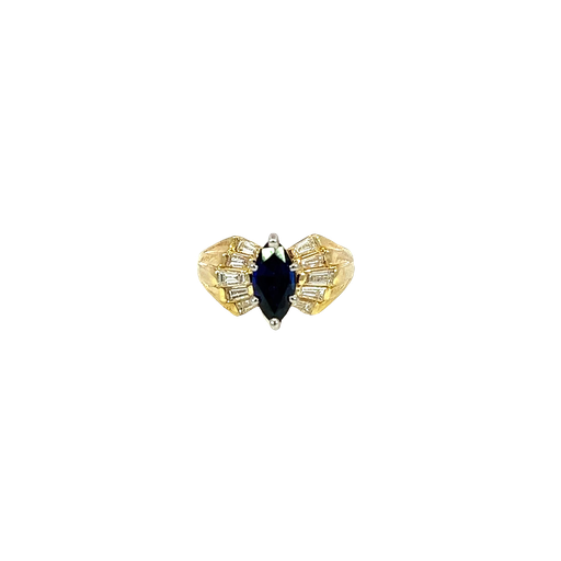 [855878400008] 14K Yellow Gold Diamond and Sapphire Fashion Ring