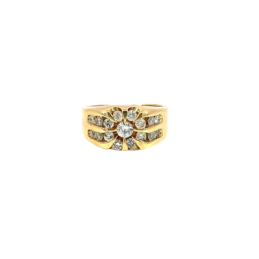 [639360000201] 14K Yellow Gold Diamond Men's Ring