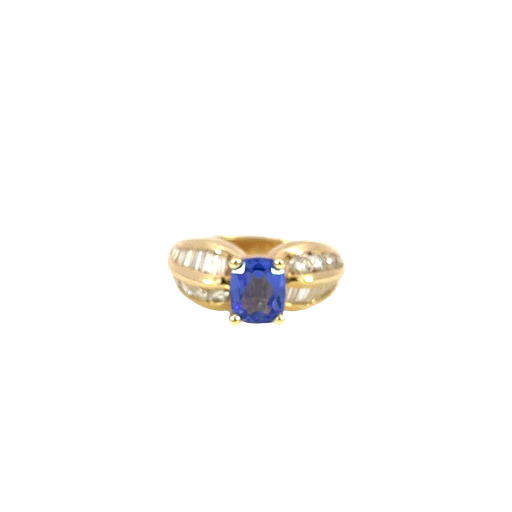 [877215600001] 14K Yellow Gold Diamond and Tanzanite Fashion Ring