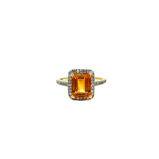 [639360000188] 14K Yellow Gold Diamond and Topaz Fashion Ring