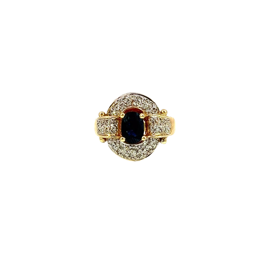 [684802800005] 14K Yellow Gold Diamond and Sapphire Fashion Ring