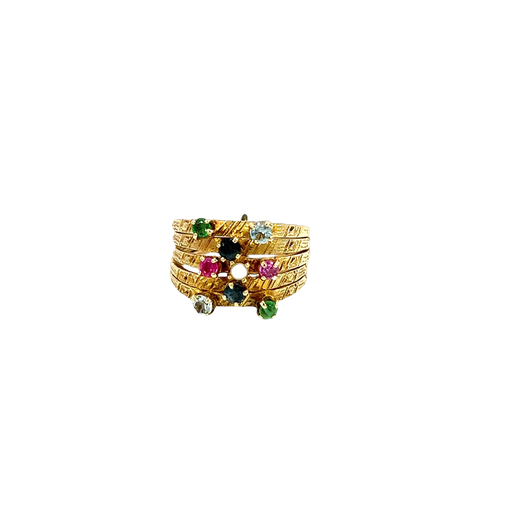 [768182400003] 14K Yellow Gold Multicolor Stone Ring