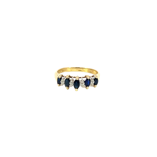 [681606000005] 14K Yellow Gold Sapphire and Diamond Ring