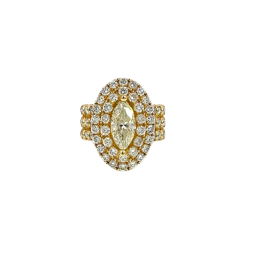 [801964800002] 14K Yellow Gold Diamond Cocktail Ring