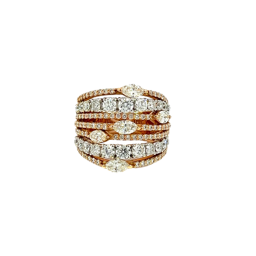[875574000009] 18K Rose Gold Diamond Cocktail Ring