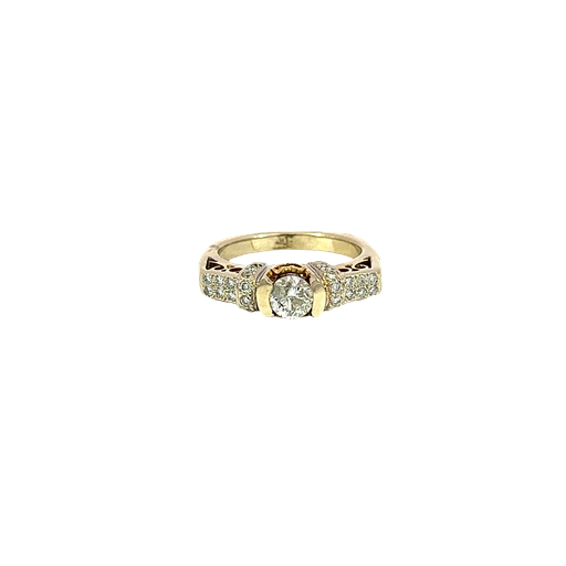 [639360000083] 18K Two-Tone Gold Diamond Fashion Ring