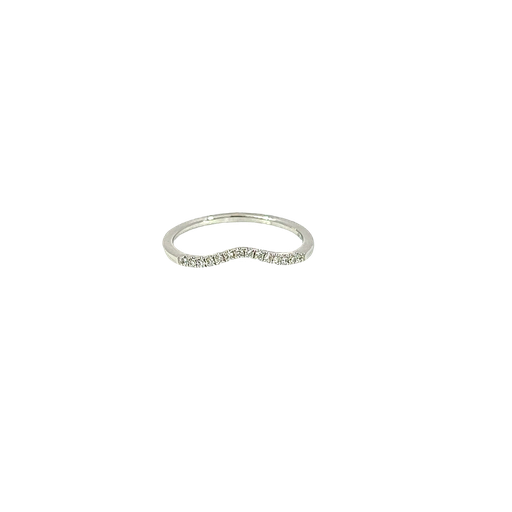 [875314800033] 18K White Gold Diamond Band and Stackable Ring