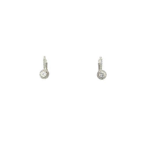 [886806000008] 18K White Gold Diamond Drop Earrings
