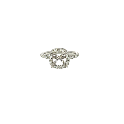 [875228400018] 18K White Gold Diamond Engagement Ring