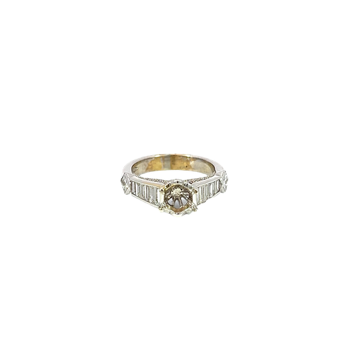 [639360000088] 18K White Gold Diamond Engagement Ring