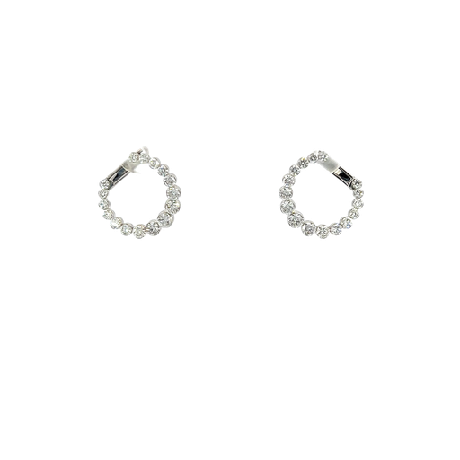 [875574000002] 18K White Gold Diamond Hoop Earrings