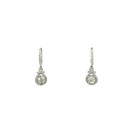 [777942000001] 18K White Gold Diamond Earrings