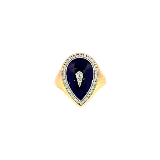 [877561200001] 18K Yellow Gold Enamel and Diamond Fashion Ring