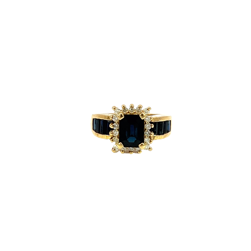 [892598400001] 14K Gold Diamond and Sapphire Fashion Ring