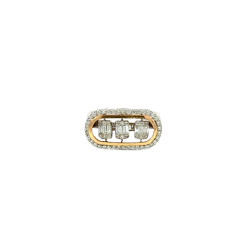 [877561200003] 18K Two-Tone Gold Diamond Cocktail and Fashion Ring