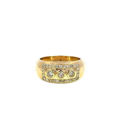 [904402549304] 14K Yellow Gold Diamond Band and Fashion Ring