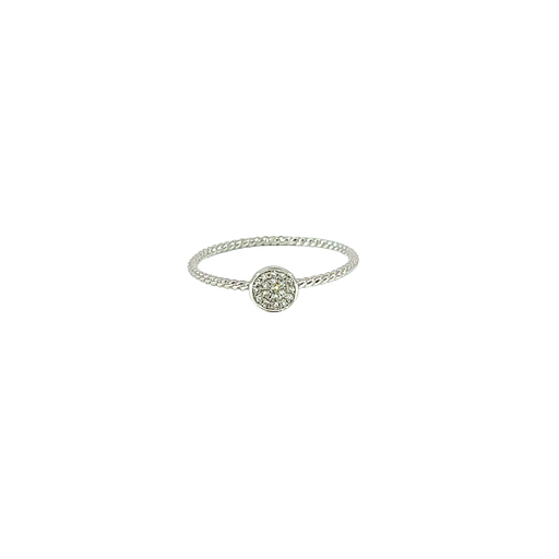 [904857815650] 14K White Gold Diamond Stackable Ring